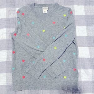 Crewcuts Gray Sweater with Vibrant Heart Details